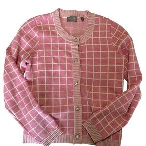 CYRUS | pink cardigan sweater pearl buttons small rayon nylon preppy office